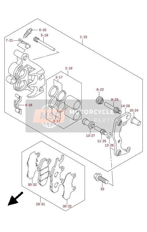 Suzuki AN400A 2022 Étrier avant pour un 2022 Suzuki AN400A